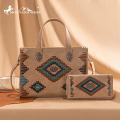 Montana West Aztec Collection Tote/Crossbody Set