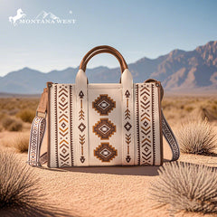 Montana West Aztec Retro Arrows Dual Sided Print Large Tote/Crossbody