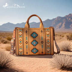 Montana West Aztec Retro Arrows Dual Sided Print Large Tote/Crossbody