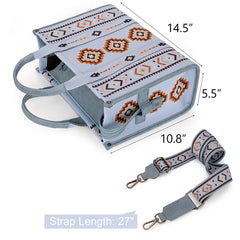 Montana West Aztec Retro Arrows Dual Sided Print Large Tote/Crossbody