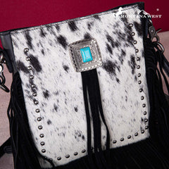 Montana West Genuine Leather Hair-On Cowhide Fringe Bohemian Crossbody