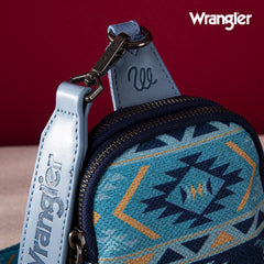 2024 New Wrangler Southwestern Print Canvas Crossbody/Sling/Chest Bag-Navy