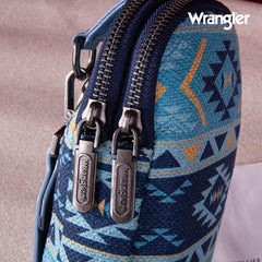 2024 New Wrangler Southwestern Print Canvas Crossbody/Sling/Chest Bag-Navy