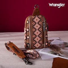 2024 New Wrangler Southwestern Print Canvas Crossbody/Sling/Chest Bag - Cowgirl Wear