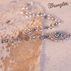 Wrangler Oval Flower Shape Camellia Central with Turquoise Chain Belt