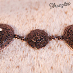 Wrangler Heart Shape Stone Concho Chain Belt