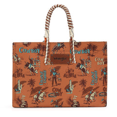 Wrangler Cowboy Print Tote Bag