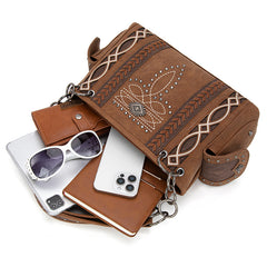 Montana West Diamond Cross Stitch Concealed Carry Satchel