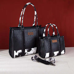 Wrangler Concealed Carry Leopard/Crocodile/Cow Pattern Tote/Crossbody Bag