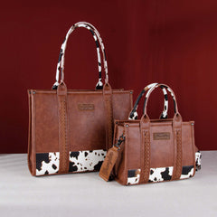 Wrangler Concealed Carry Leopard/Crocodile/Cow Pattern Tote/Crossbody Bag