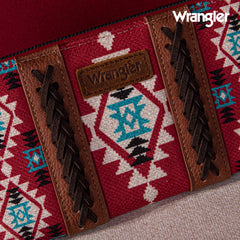 2024 New Wrangler Aztec Southwestern Pattern Canvas Wallet with Wristlet Strap
