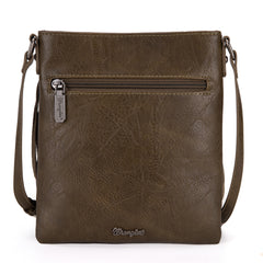 Wrangler Leather Fringe Jean Denim Pocket Crossbody - Cowgirl Wear