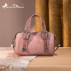 Montana West Western Tooled Buckle Collection Mini Barrel Crossbody Bag