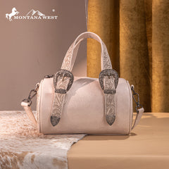 Montana West Western Tooled Buckle Collection Mini Barrel Crossbody Bag
