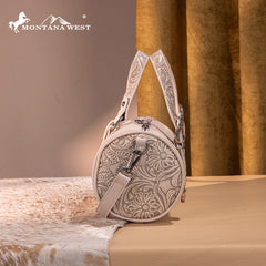 Montana West Western Tooled Buckle Collection Mini Barrel Crossbody Bag