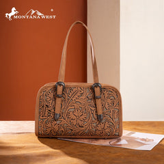 Montana West Western Tooled Small Satchel Bag