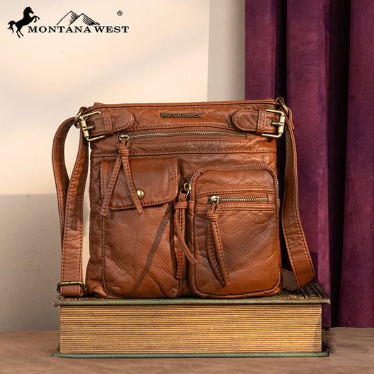 Montana West Multi Pocket Vintage Crossbody Bag