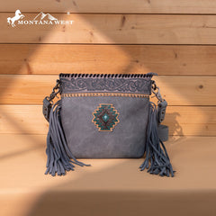 Montana West Tooled Aztec Concho Collection Crossbody