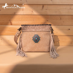Montana West Tooled Aztec Concho Collection Crossbody