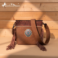 Montana West Tooled Aztec Concho Collection Crossbody
