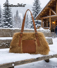Montana West Fluffy Plush Faux Fur Bag