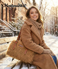 Montana West Fluffy Plush Faux Fur Bag