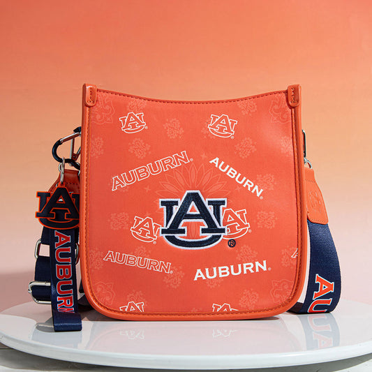 Auburn University Tigers Crossbody Purse With Wristlet Keychain