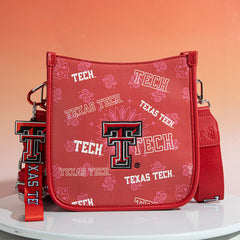 University of Texas Tech Red Raiders Crossbody Purse With Wristlet Keychain