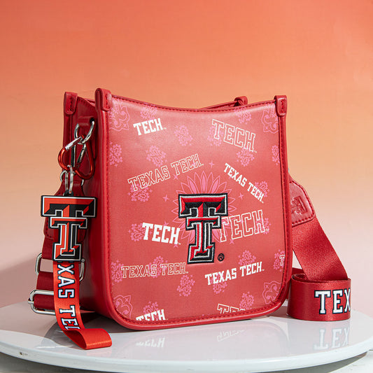 University of Texas Tech Red Raiders Crossbody Purse With Wristlet Keychain