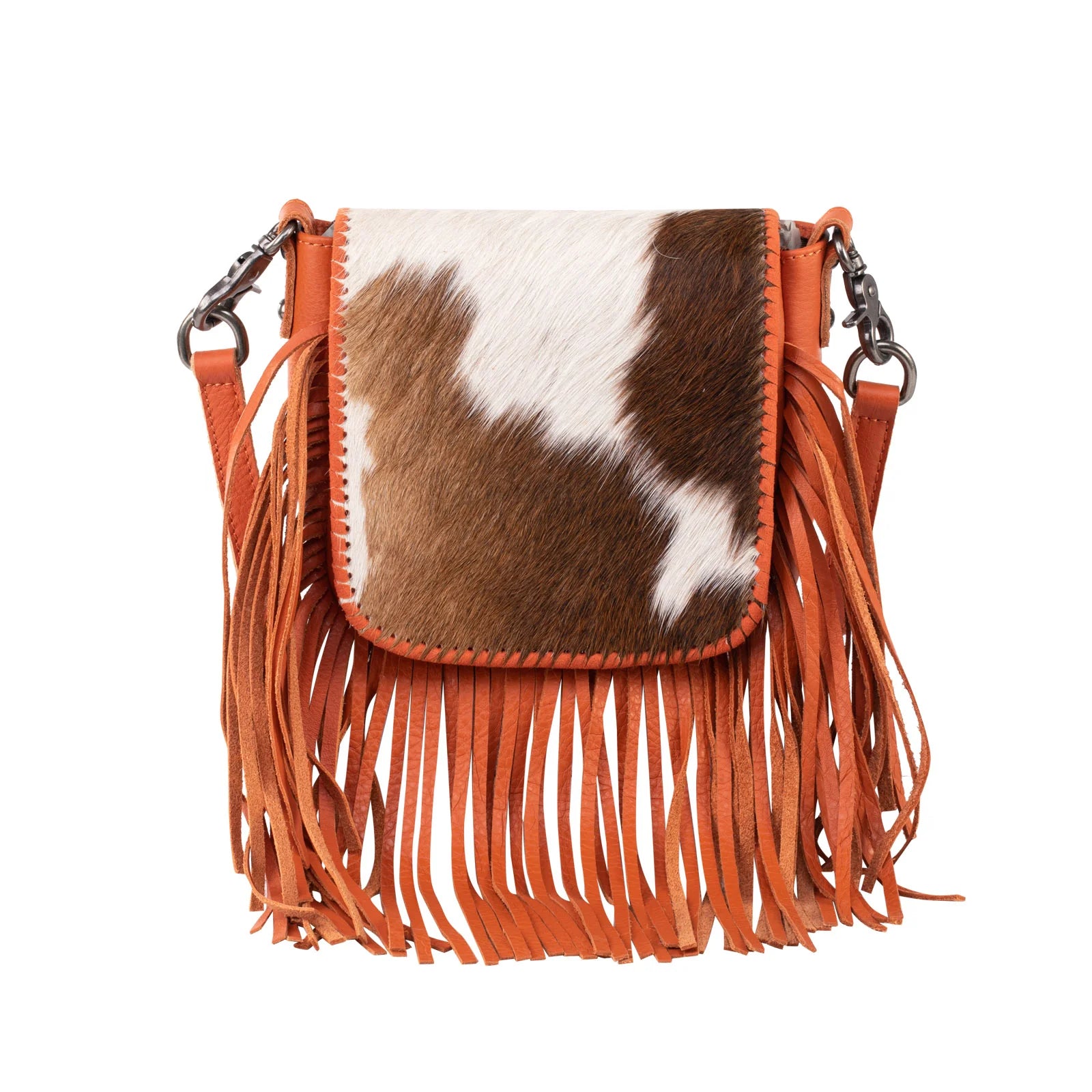 Montana West Genuine Leather Hair-On Collection Fringe Crossbody - Cowgirl Wear