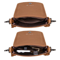 Montana West Genuine Leather Tooled Collection Fringe Crossbody