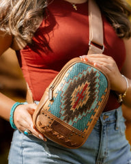 Montana West Aztec Embroidered Sling Bag