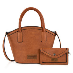 Wrangler Braided Ombre Leather Tote Bag Set