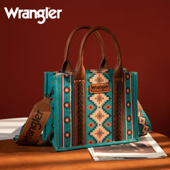 Wrangler Aztec Southwestern Pattern Dual Sided Print Canvas Tote/Crossbody Bag Collection - Cowgirl Wear