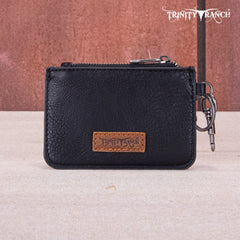 Trinity Ranch Genuine Hair-On Cowhide /Tooled  Collection Phone Purse with Coin Pouch