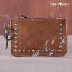 Trinity Ranch Genuine Hair-On Cowhide /Tooled  Collection Phone Purse with Coin Pouch