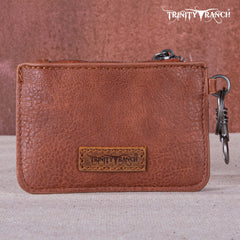 Trinity Ranch Genuine Hair-On Cowhide /Tooled  Collection Phone Purse with Coin Pouch
