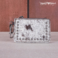 Trinity Ranch Genuine Hair-On Cowhide /Tooled  Collection Phone Purse with Coin Pouch
