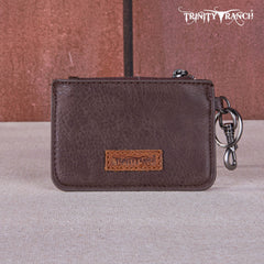 Trinity Ranch Genuine Hair-On Cowhide /Tooled  Collection Phone Purse with Coin Pouch