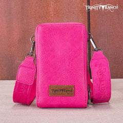 Trinity Ranch Genuine Hair-On Cowhide /Tooled  Collection Phone Purse with Coin Pouch