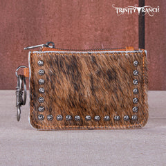 Trinity Ranch Genuine Hair-On Cowhide /Tooled  Collection Phone Purse with Coin Pouch
