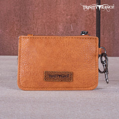 Trinity Ranch Genuine Hair-On Cowhide /Tooled  Collection Phone Purse with Coin Pouch