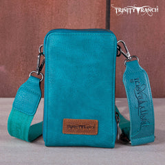 Trinity Ranch Genuine Hair-On Cowhide /Tooled  Collection Phone Purse with Coin Pouch