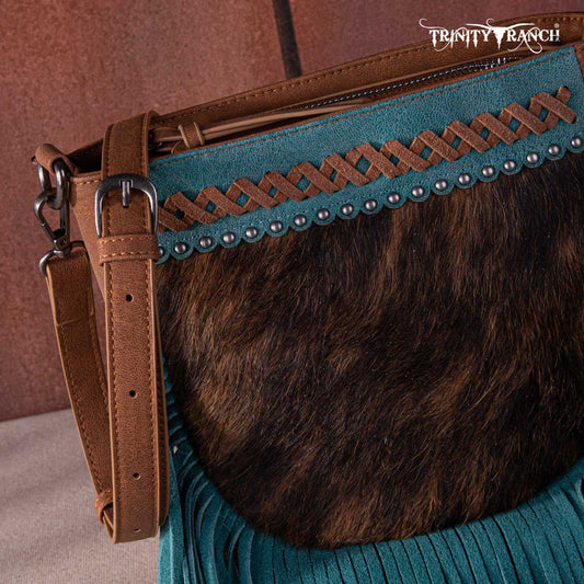 Trinity Ranch Hair-On Cowhide Fringe Crossbody Bag