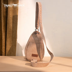 Trinity Ranch Floral Tooled Fringe Sling Bag