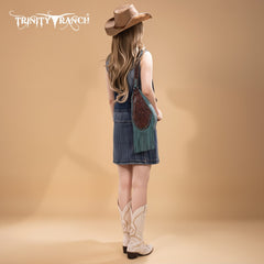 Trinity Ranch Floral Tooled Fringe Sling Bag