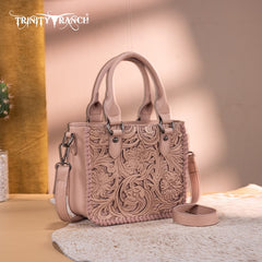 Trinity Ranch Western Floral Tooled Mini Tote Bag