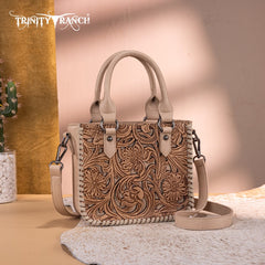 Trinity Ranch Western Floral Tooled Mini Tote Bag
