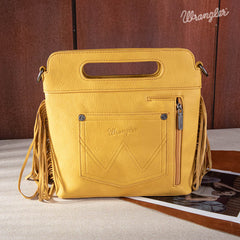 Wrangler Top Handle Embroidered Fringe Tote/Crossbody