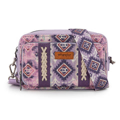 Wrangler Southwestern Pattern Dual Sided Print Crossbody Purse With Wallet Compartment